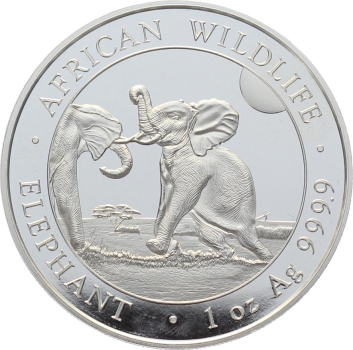 Somalia 100 Schilling Silber 2024 Elefant - 1 Unze Feinsilber